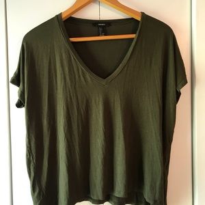 Olive Green V-Neck Tee